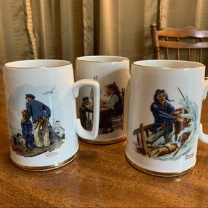 Norman Rockwell Ceramic Mug Set